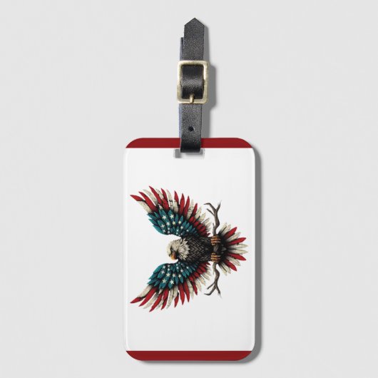 Schwarzer Adler aus Rustikal Gepäckanhänger (Vorderseite Vertikal)