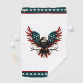 Schwarzer Adler aus Rustikal Golfhandtuch (Insitu)