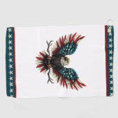 Schwarzer Adler aus Rustikal Golfhandtuch (Horizontal)