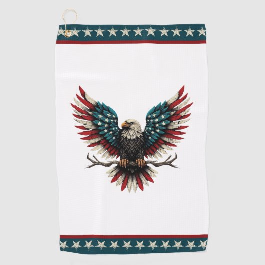 Schwarzer Adler aus Rustikal Golfhandtuch (Vorderseite)