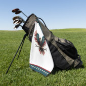 Schwarzer Adler aus Rustikal Golfhandtuch (Gras)