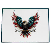 Schwarzer Adler aus Rustikal Große Geschenktüte (Vorderseite)