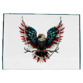 Schwarzer Adler aus Rustikal Große Geschenktüte (Rückseite)