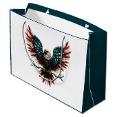 Schwarzer Adler aus Rustikal Große Geschenktüte (Rückseite Schrägansicht)