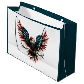 Schwarzer Adler aus Rustikal Große Geschenktüte (Vorderseite Schrägansicht)