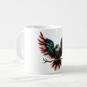 Schwarzer Adler aus Rustikal Kaffeetasse (Vorderseite Links)
