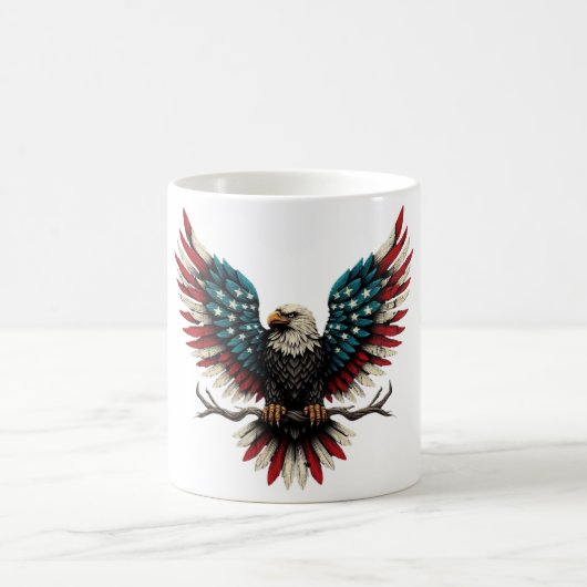 Schwarzer Adler aus Rustikal Kaffeetasse (Mittel)