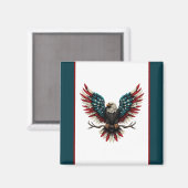 Schwarzer Adler aus Rustikal Magnet (Vorderseite/Rückseite)