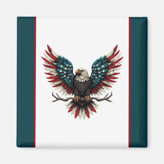 Schwarzer Adler aus Rustikal Magnet (Vorne)