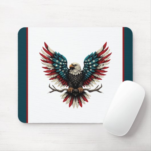 Schwarzer Adler aus Rustikal Mousepad (Mit Mouse)
