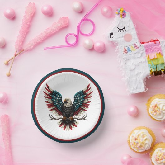 Schwarzer Adler aus Rustikal Pappteller (Party)