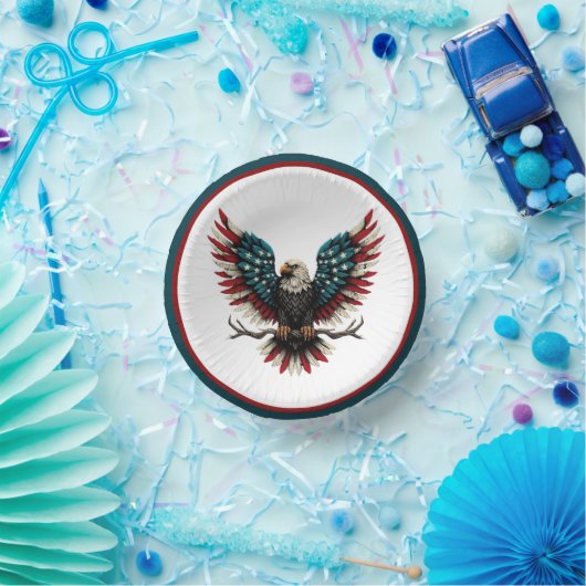 Schwarzer Adler aus Rustikal Pappteller (Party)