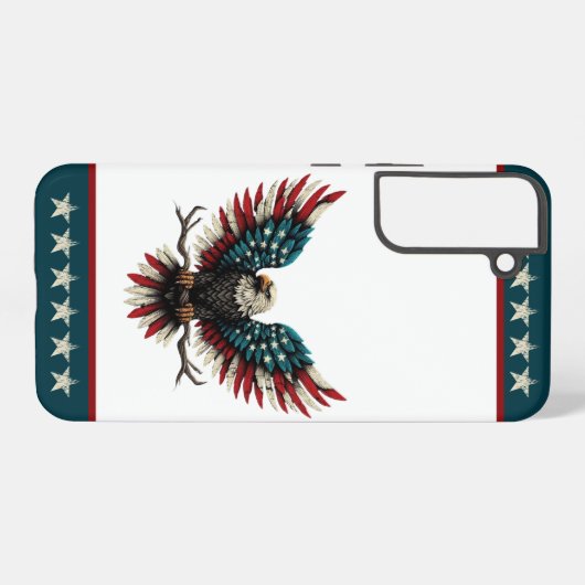 Schwarzer Adler aus Rustikal Samsung Galaxy Hülle (Rückseite (Horizontal))