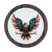 Schwarzer Adler aus Rustikal Schneidebrett (Vorderseite)