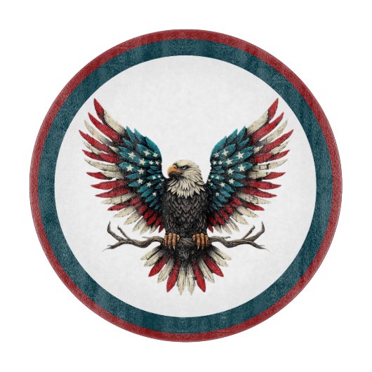 Schwarzer Adler aus Rustikal Schneidebrett (Vorderseite)