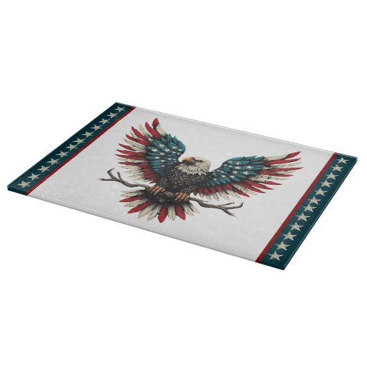 Schwarzer Adler aus Rustikal Schneidebrett (Ecke)