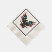 Schwarzer Adler aus Rustikal Serviette (Ecke)