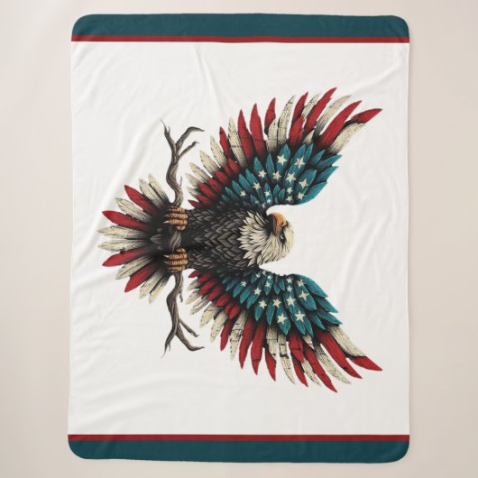 Schwarzer Adler aus Rustikal Sherpadecke (Vorderseite)