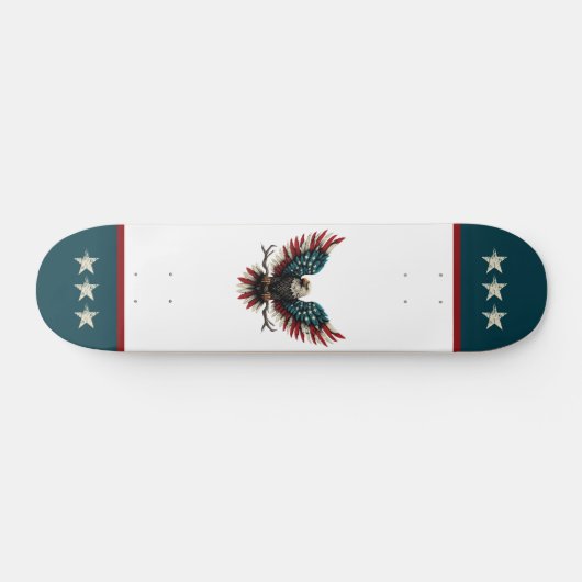 Schwarzer Adler aus Rustikal Skateboard (Horizontal)