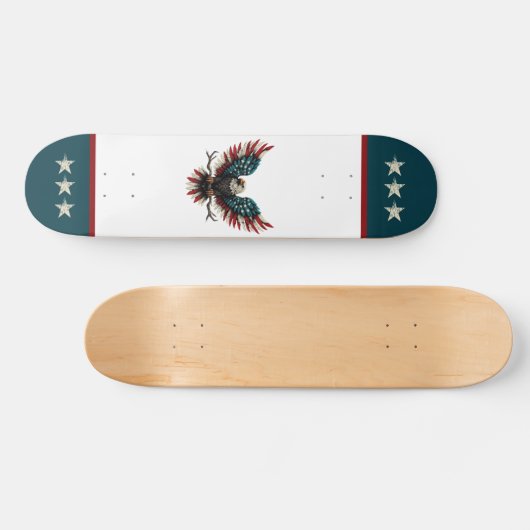 Schwarzer Adler aus Rustikal Skateboard (Horizontal)
