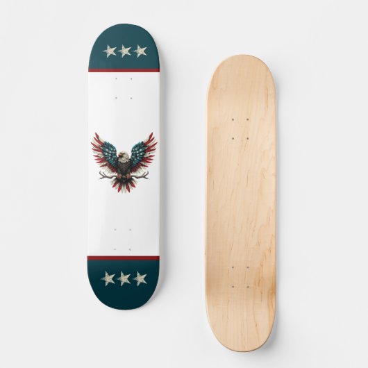 Schwarzer Adler aus Rustikal Skateboard (Vorderseite)