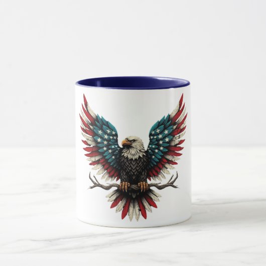 Schwarzer Adler aus Rustikal Tasse (Zentrum)