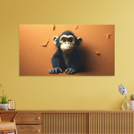 Schwarzer Affe Leinwanddruck (Insitu (Wohnzimmer))