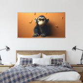 Schwarzer Affe Leinwanddruck (Insitu (Schlafzimmer))