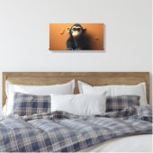 Schwarzer Affe Leinwanddruck (Insitu (Schlafzimmer))