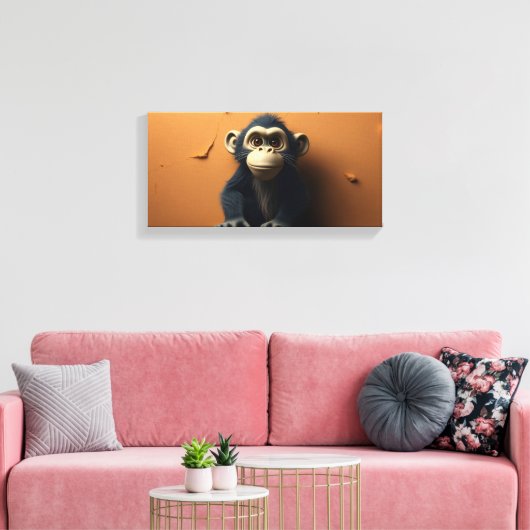 Schwarzer Affe Leinwanddruck (Insitu (Wohnzimmer))