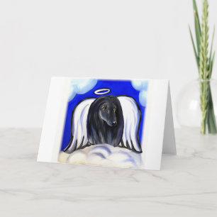 SCHWARZER AFGHAN HOUND ENGEL FEIERTAGSKARTE