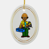 Schwarzer Afrikaner oder Tan Lineman Ornament (Vorne)