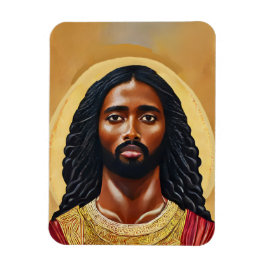 Schwarzer afrikanischer Mann Jesus Christus Portra Magnet