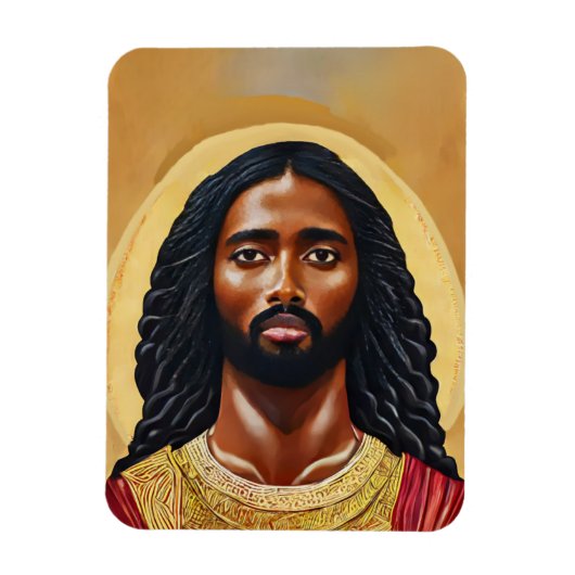 Schwarzer afrikanischer Mann Jesus Christus Portra Magnet (Vertikal)