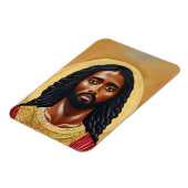 Schwarzer afrikanischer Mann Jesus Christus Portra Magnet (Linke Seite)