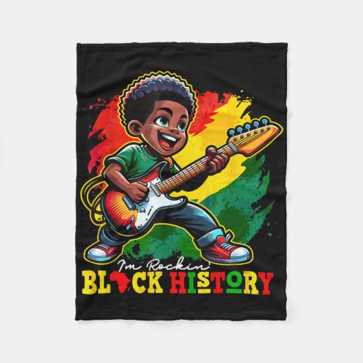 Schwarzer Afro-Junge, ich rocke den schwarzen Gesc Fleecedecke (Vorderseite)