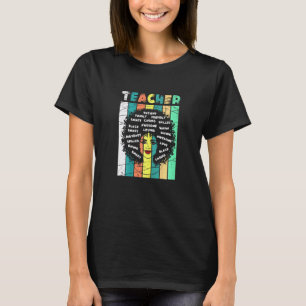 Schwarzer Afro-Lehrer Afroamerikanischer Schwarzer T-Shirt