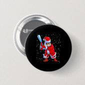 Schwarzer afroamerikanischer Weihnachtsmann Baseba Button (Vorne & Hinten)