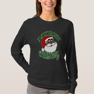 Schwarzer afroamerikanischer Weihnachtsmann hässli T-Shirt