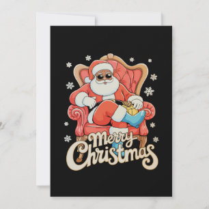 Schwarzer afroamerikanischer Weihnachtsmann Weihna Feiertagskarte