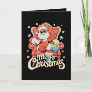 Schwarzer afroamerikanischer Weihnachtsmann Weihna Feiertagskarte