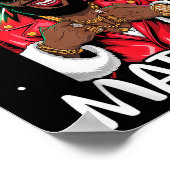 Schwarzer afroamerikanischer Weihnachtsmann Weihna Poster (Ecke)