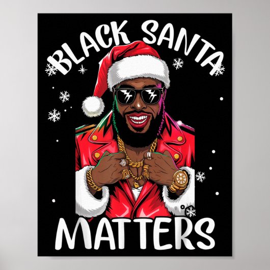 Schwarzer afroamerikanischer Weihnachtsmann Weihna Poster (Vorne)