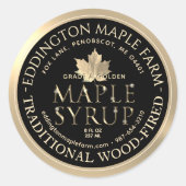 Schwarzer Ahornsirup Gold-Ahornblättriger Gold-Gre Runder Aufkleber (Vorderseite)