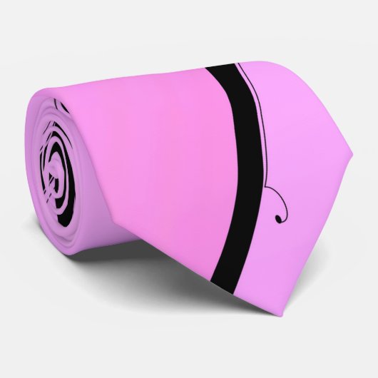 Schwarzer Akzent auf Rosa Krawatte (Gerollt)