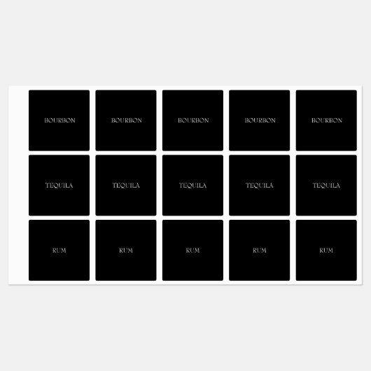 Schwarzer Alkohol Etiketten (Blatt)