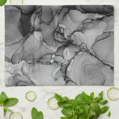 Schwarzer Alkoholtupfer Geschirrtuch (Gefaltet)