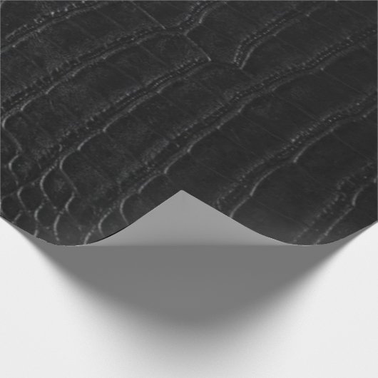 Schwarzer Alligatorexotischer lederner Zuhälter Geschenkpapier (Ecke)