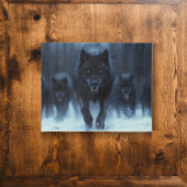 Schwarzer Alpha Wolf im Schnee laufen Puzzle