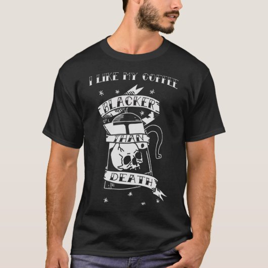 Schwarzer als Todeskaffee Hand Dragon Tattoo T-Shirt (Vorderseite)